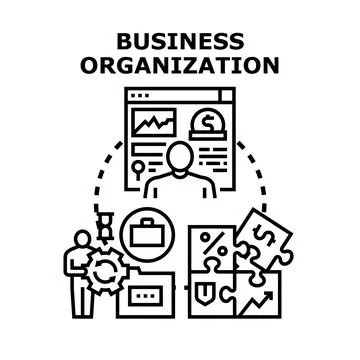 Business organization concept developing strategy and management Stock Illustration
