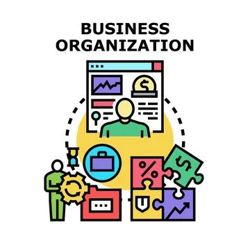 Business organization concept developing strategy and management Stock Illustration