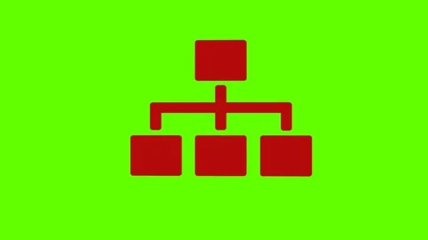 Business organization hierarchy command red set icon 3d illustration rotation Stock Footage 278199601
