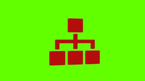 Business organization hierarchy command red set icon 3d illustration rotation Stock Illustration