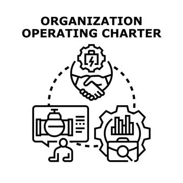 Business organization operating charter vector concept illustration Stock Illustration