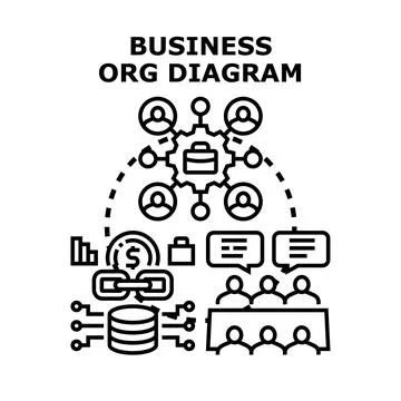 Business organization structure diagramming teamwork concept Stock Illustration