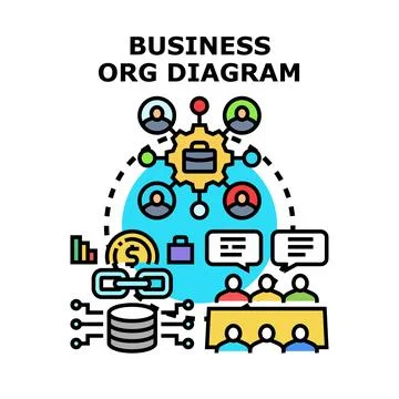 Business organization structure diagramming teamwork concept Stock Illustration