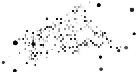 Business Oriented Orbs Creating Map Silhouette of Central African Republic Stock Footage 319737361