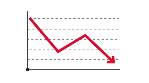 Business outline icon set for analytics Arrow Down Video stock 325752919