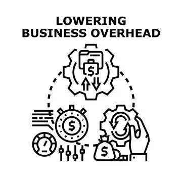 Business overhead optimizing for cost reduction concept Stock Illustration