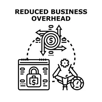 Business overhead reduction vector concept illustration Ilustración de archivo