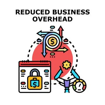 Business overhead reduction vector concept illustration Ilustración de archivo