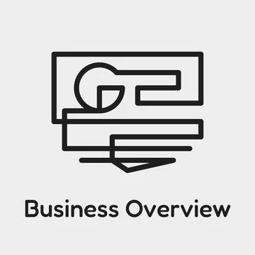 Business overview vector line icon screen dashboard with key continuous lin.. Stock Illustration