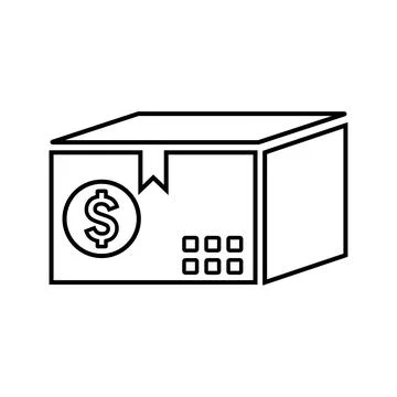 Business, package, box, parcel line icon. Outline vector. Stockillustratie