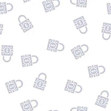 Business padlock glyph vector seamless pattern Illustration