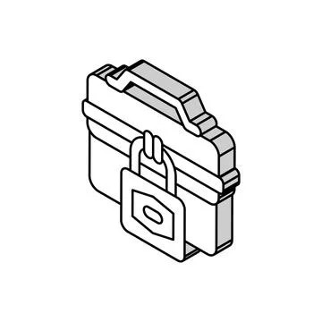 Business padlock isometric icon vector illustration 스톡 일러스트