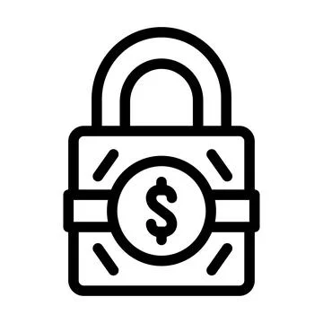 Business padlock line icon vector illustration Stock Illustration