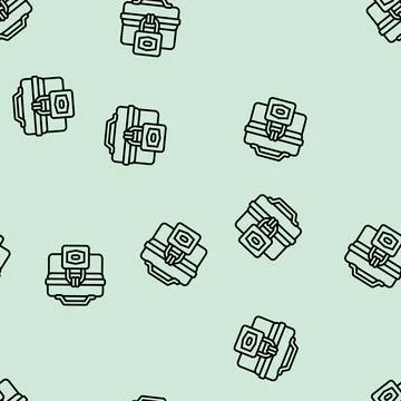 Business padlock line seamless pattern Illustrazione stock