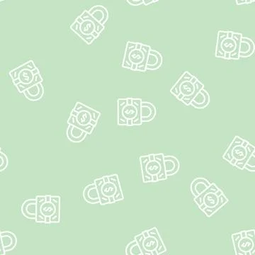 Business padlock line vector seamless pattern Illustration
