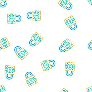 Business padlock vector seamless pattern Stock Illustration
