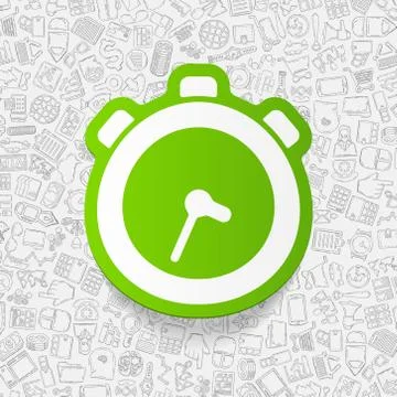 Business paper sticker with hand drawn elements Stockillustratie