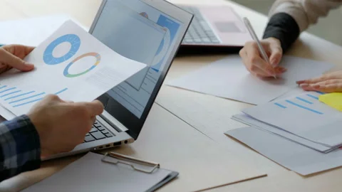 Business paperwork office worker writing typing Stock Footage 89737755