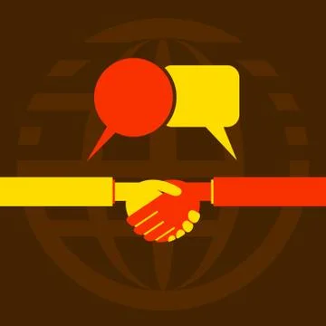 Business partner with message bubble or communication Ilustração Stock