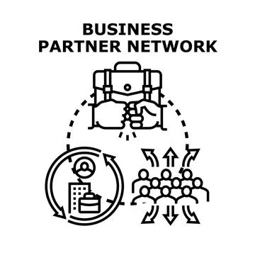 Business partner network collaboration and teamwork concept Stock Illustration
