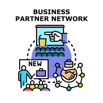 Business partner network collaboration and growth concept Stock Illustration
