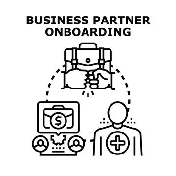 Business partner onboarding vector concept illustration process Stock Illustration