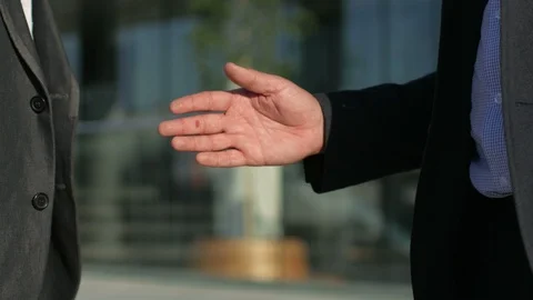 Business partner refuses to shake hands, accept an offer 스톡 동영상 94080034