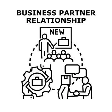 Business partner relationship collaboration strategy communication concept Stock Illustration