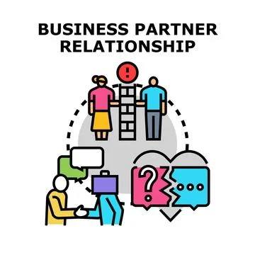Business partner relationship lifecycle concepts communicating solutions 스톡 일러스트