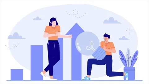 Business partner sharing idea concept illustration animated video 库存影片 292841542