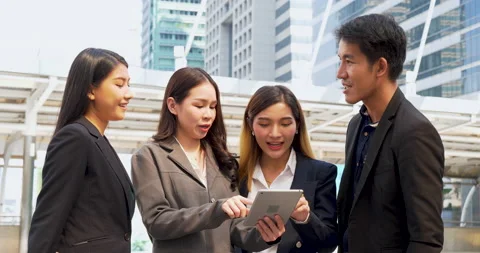 Business Partner using digital tablet online meeting team Partnership businessma Stock Footage 205437785