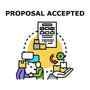 Business partners accepting proposal concept with handshake Stock Illustration