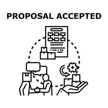 Business partners accepting proposal concept with handshake Stock Illustration
