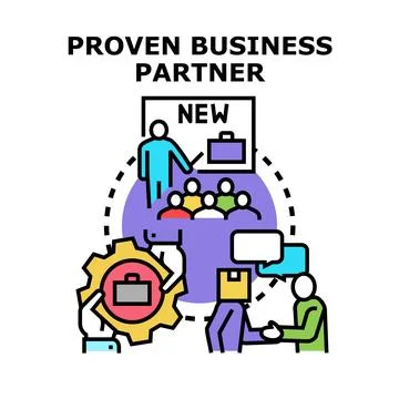 Business partners collaborating on development and strategic growth Stock Illustration
