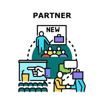 Business partners collaborating in network partnership concept Stock Illustration
