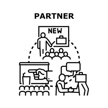 Business partners collaborating in network partnership concept Stock Illustration