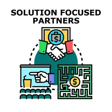 Business partners collaborating for problem solving solution Stock Illustration