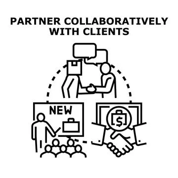 Business partners collaborating for successful client projects Illustrazione stock