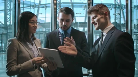 Business Partners in Elevator Stock Footage 64517831