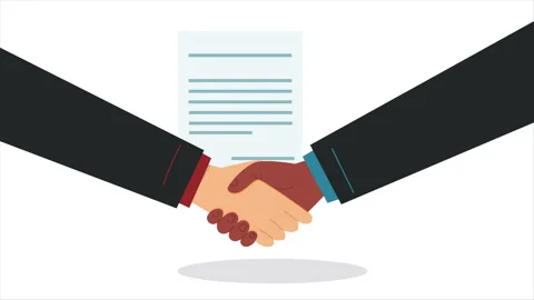 Business partners shake hands in flat vector animation motion graphic Stock-Footage 341963128