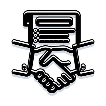 Business partners shaking hands creating a deal Stock Illustration