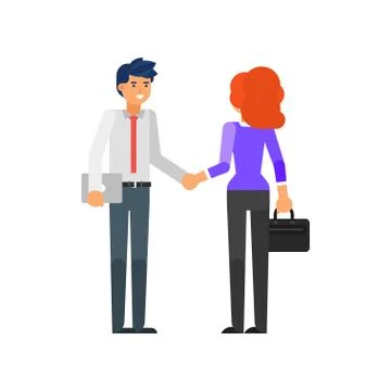 Business partners shaking hands Stock Illustration