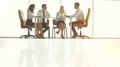 The business partners talk at the table in a sunny background 4k or 4k+ Resolution
