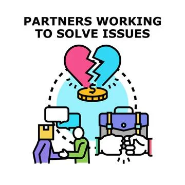 Business partners working to solve relationship issues Stock Illustration