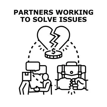 Business partners working to solve relationship issues Stock Illustration