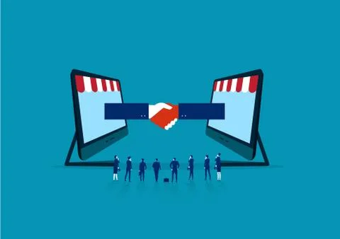 Business partnership and teamwork vector illustration. Stock Illustration