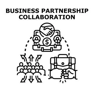 Business partnership collaboration achieving teamwork success Stock Illustration