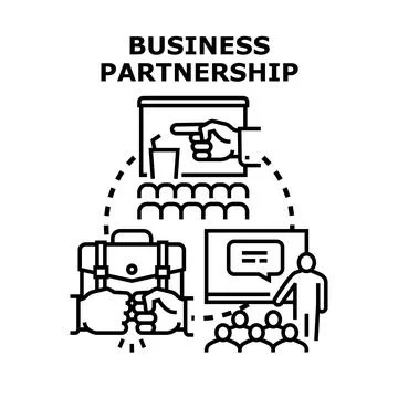 Business partnership concept developing teamwork strategy Stock Illustration