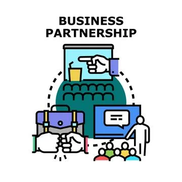 Business partnership concept developing teamwork strategy Stock Illustration