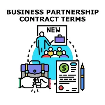 Business partnership contract terms vector icon concept Stock Illustration